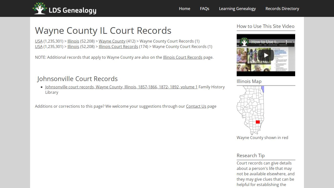 Wayne County IL Court Records - LDS Genealogy
